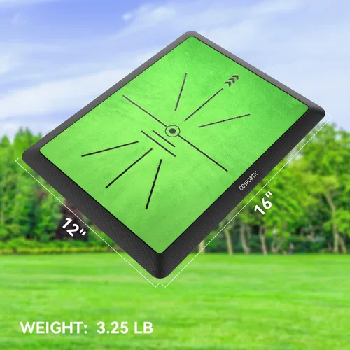 Miniatura 5 de COSPOPTIC Golf Hitting Mat with Swing Path Feedback, Heavy-Duty Rubber Base Anti-Slip Golf Training Mat, Extra Replaceable Surface, Portable