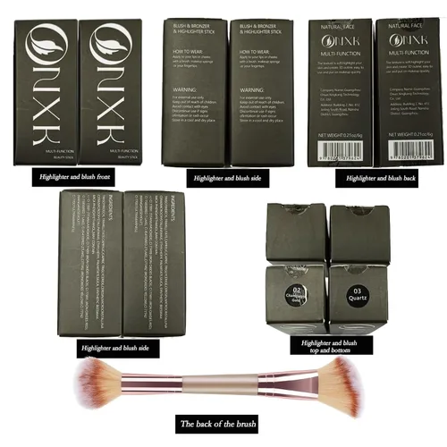 Miniatura 7 de Rubor en barra de maquillaje multiusos – Rubor en crema e iluminador brillante, natural, no graso e impermeable, para mejillas, rostro y belleza