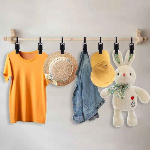 Miniatura 4 de 12 piezas de ganchos giratorios súper resistentes de plástico, clips para cortinas, alfileres para ropa, clips para toallas de playa, clips