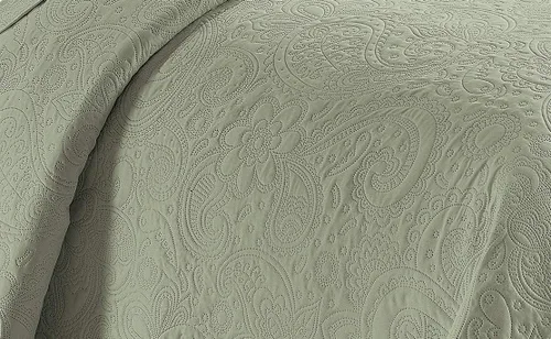 Miniatura 2 de Linen Plus Juego de colcha en relieve de gran tamaño, color verde claro, tamaño King/California, ropa de cama nueva # Dana