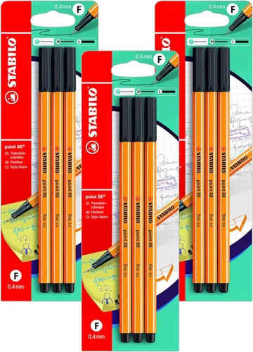Miniatura 9 de STABILO Fineliner point 88 - Pack of 3 - Black
