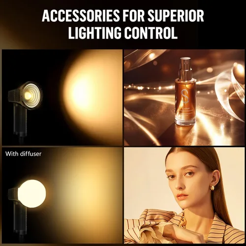 Miniatura 3 de LENSGO Luz de cámara retro 40H, 40 W bicolor 2700K-7000K CRI 96+ luz de video, 2600 mAh, 8 modos de luz, brillo ajustable y temperatura