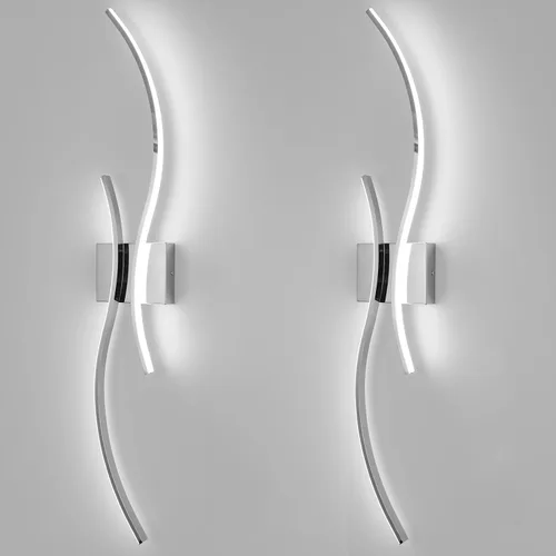 Miniatura 18 de CANEOE Moderna lámpara LED de pared, 39 pulgadas, aplique de pared LED negro para interiores, accesorios de tocador de baño sobre espejo para sala
