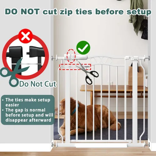 Miniatura 8 de Fairy Baby Puertas de bebé extra anchas de 29.5 a 53.1 pulgadas para puertas, puerta de seguridad para niños, perros, mascotas, puerta de escalera