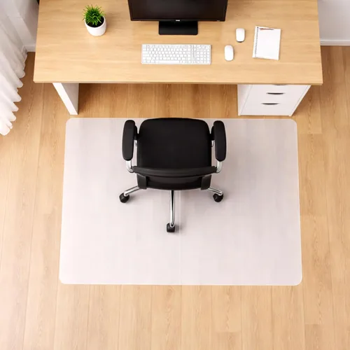 Marvelux Tapete antideslizante para silla para suelos duros, 45 x 53 pulgadas, protector de suelo de madera dura de oficina blanco duradero con
