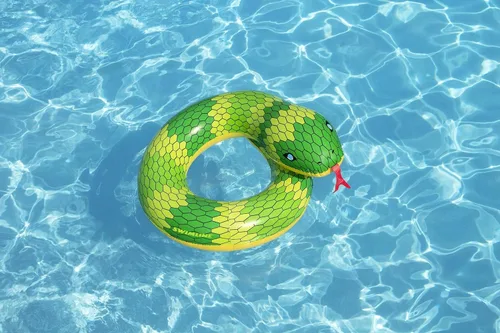 Miniatura 2 de Swimline Anillo inflable para piscina en forma de serpiente Amarillo, Verde, 32 x 28 x 16 pulgadas Serpiente (Wrap-Around)