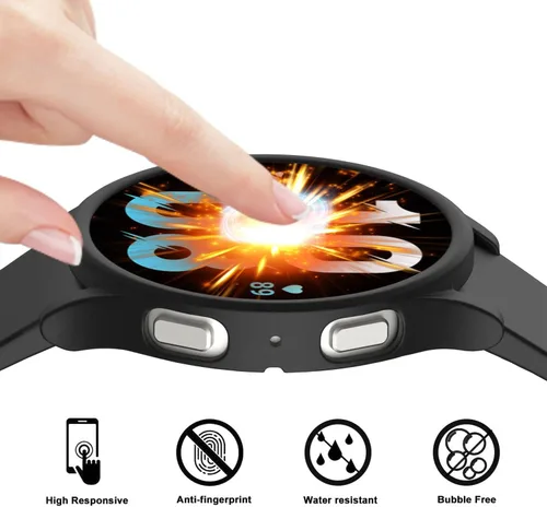 Miniatura 4 de Rc-Z Funda protectora de pantalla para Samsung Galaxy Watch 5/Galaxy Watch 4 de 1.575 pulgadas, [6+6 unidades] Protector de pantalla de repuesto
