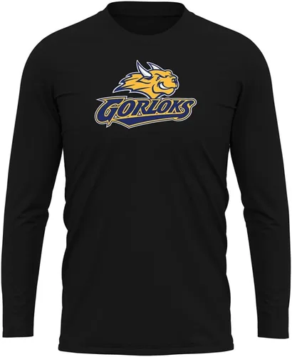Miniatura 254 de Camisa deportiva de manga larga oficial de la NCAA Collegiate para hombre, colección negra con logotipo primario