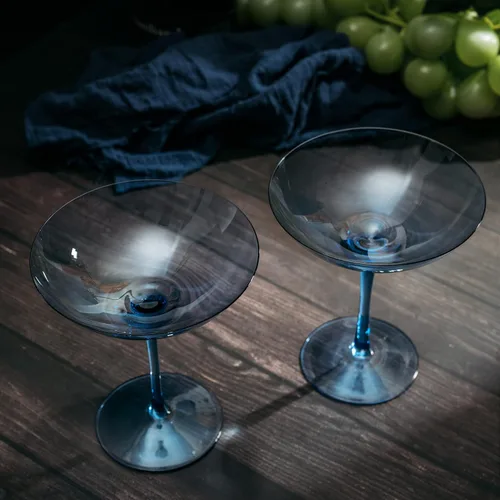 Miniatura 5 de The Wine Savant Champagne Coupes - Copas de champán coloridas de 12 onzas, Prosecco, juego de copas de mimosa, juego de copas de cóctel, cristalería