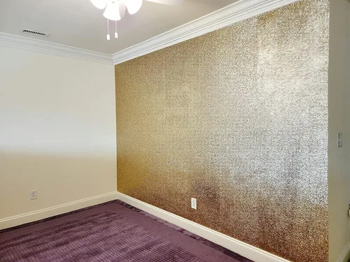 Miniatura 5 de Papel tapiz autoadhesivo con purpurina gruesa dorado champán brillante, papel tapiz con purpurina brillante para pared