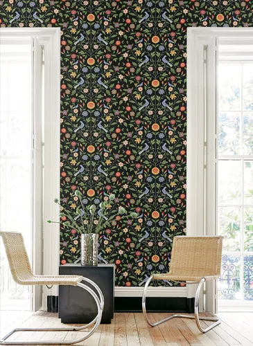 Miniatura 3 de NextWall Bird Toile - Papel tapiz autoadhesivo (ónix)