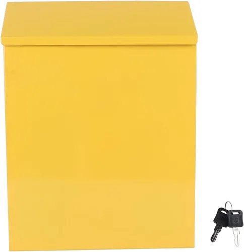 Miniatura 10 de Homoyoyo Buzón de pared de estaño con poste Santas Buzón de San Valentín Cajas de donación para guardar Dinero Buzón pequeño con cerradura Oficina