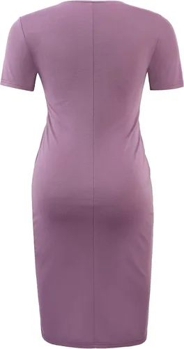 Miniatura 6 de AONESX Elegante vestido de maternidad de manga corta para uso casual, trabajo, vestido de baby shower, vestido de maternidad para sesión de fotos