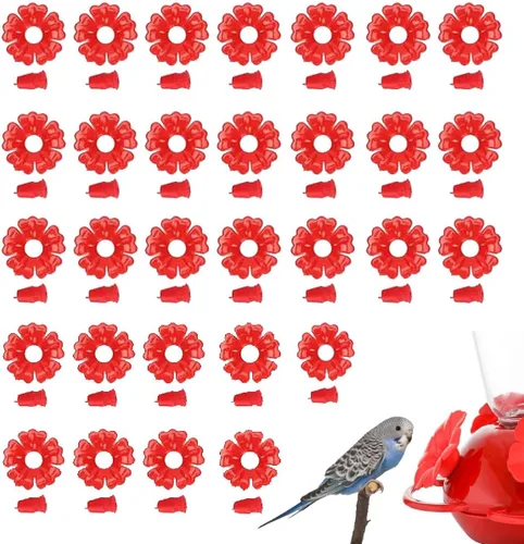 Miniatura 10 de 30 flores de repuesto para comederos de colibríes, piezas de repuesto para comederos colgantes, comederos de plástico para colibríes se adaptan a