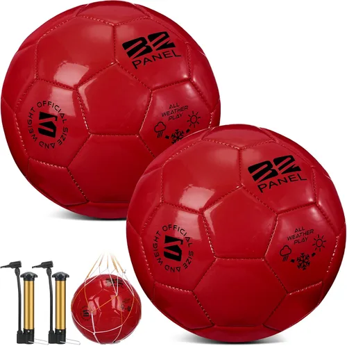 Miniatura 9 de Shappy 2 pelotas de fútbol a granel con bomba, bolsa de malla, tamaño oficial 3, 4, 5, pelota de fútbol colorida para interiores y exteriores