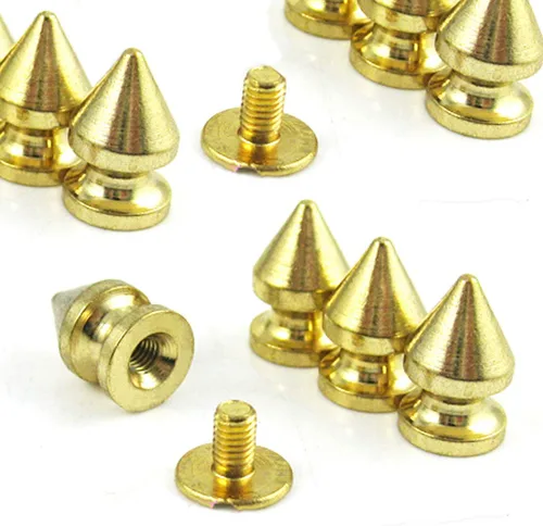 Miniatura 12 de RUBYCA 100 juegos de clavos y tachuelas de metal para árbol de 0.472 in con parte trasera metálica para bricolaje punk, cuero artesanal azul