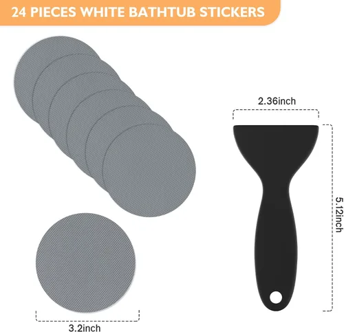 Miniatura 6 de Calcomanías antideslizantes para bañera, 24 calcomanías de ducha para tinas de baño seguras, calcomanías antideslizantes para bañera y rascador