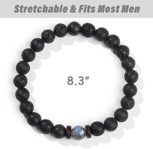 Miniatura 14 de Christmas Stocking Stuffers for Kids/Teen Boys/Men-Love/Strength-Handmade Gemstone Bracelets with Inspiratioanl Card