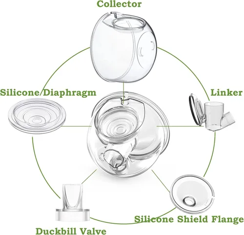 Miniatura 4 de Accesorios para extractor de leche portátil, taza colectora de leche, compatible con TSRETE S12/S9, Kmaier S12 - Extractor de leche portátil, copa
