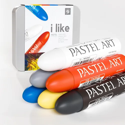 Juego de 6 pasteles al óleo jumbo (0.551 x 3.307 in), pasteles suaves al óleo con colores vibrantes, gran mezcla y capas, crayones pastel para Me
