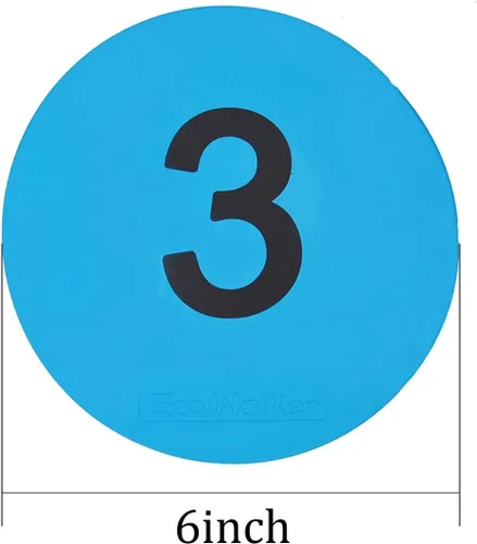 Miniatura 2 de Marcadores de puntos numerados de 6 pulgadas, material TPE antideslizante para el suelo, impermeable, para marcas de campo y cancha, fitness