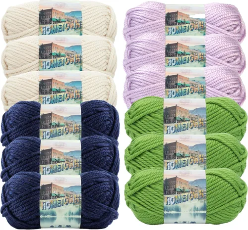 Miniatura 86 de Lion Brand Yarn Hometown - Ovillo de lana súper voluminoso para tejer, ganchillo y manualidades, 1 unidad, Phoenix Azalea