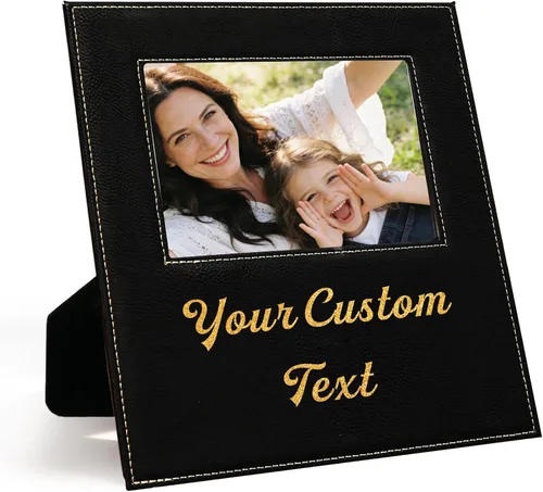 Miniatura 7 de Marco de fotos personalizado grabado con láser, marco de madera de 7 x 5 pulgadas, marco de fotos de madera personalizado, cualquier texto de regalo