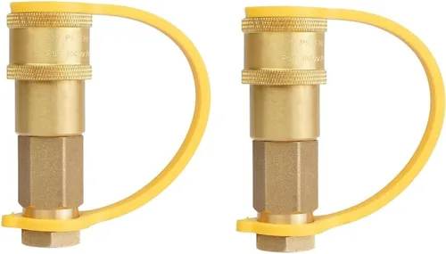 Miniatura 7 de South Bend Components Válvula de cierre de propano RV de 1/4 pulg. de conexión rápida hembra para propano/gas natural/aire, 100% latón sólido