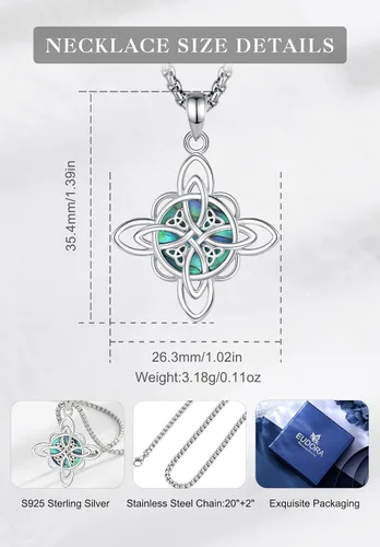 Miniatura 7 de EUDORA Collar de plata de ley S925 con nudo de brujas con tetragrammaton pentagrama, rueda de Hekate, Lilith Moon Witchy colgante para mujer
