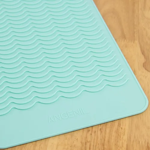 Miniatura 2 de ANGENIL Plancha plana de viaje para alisar el cabello, alfombrilla de calor grande para rizador, alfombrilla de silicona resistente al calor