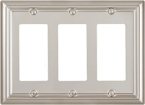 Miniatura 23 de Paquete de 1 Placa de Pared Combinada Toggle/Decorativa, Cubierta de Placa de Pared de Metal para Interruptor de Luz, Receptáculo, Interruptor