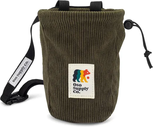 Miniatura 5 de Oso Supply Co - Bolsa de tiza vintage de pana para escalada en roca, cubo de tiza para bouldering con cinturón y bolsillo con cremallera - Equipo