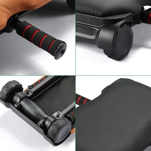 Miniatura 2 de Rueda abdominal de rebote automático con 4 ruedas, rueda de rodillo abdominal, tabla de entrenamiento abdominal, rueda de rodillo Ab para Negro