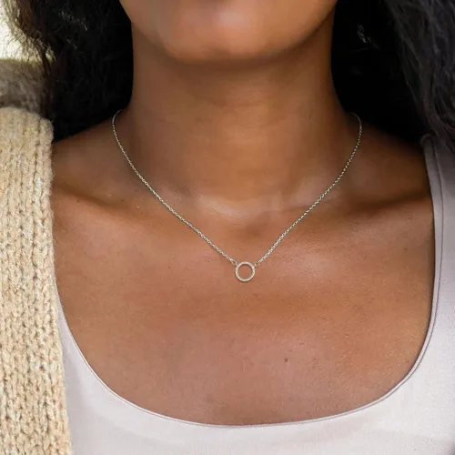 Miniatura 5 de HANLI Collares de plata para mujer, colección chapada en oro blanco de 14 quilates, con colgantes de cuentas, infinito, estrella de David, círculo