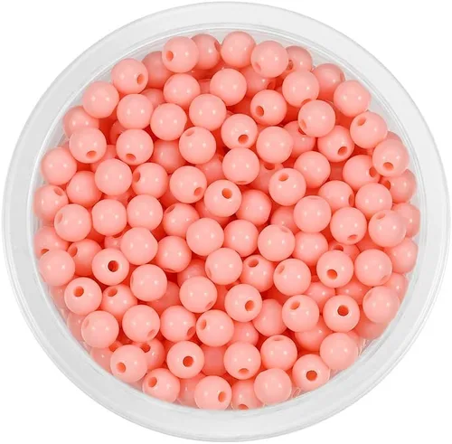 Miniatura 16 de 200 cuentas redondas acrílicas de 0.394 a 0.787 pulgadas (6 a 0.787 in) de color caramelo, cuentas espaciadoras sueltas para manualidades para hacer