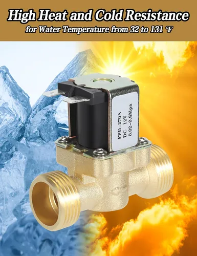 Miniatura 5 de Válvula de cierre de agua eléctrica normalmente cerrada, válvula magnética de solenoide eléctrico de latón, válvula de interruptor de entrada