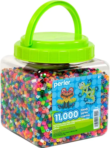 Miniatura 8 de Perler Cuentas surtidas de fusibles multicolor para manualidades infantiles, 11000 piezas