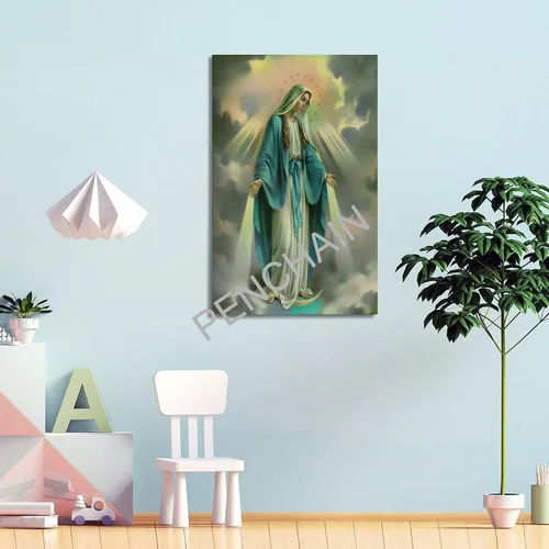 Miniatura 4 de Póster vintage de la Virgen María, pintura al óleo, arte religioso, pósteres estéticos e impresiones sobre lienzo, póster de arte de pared