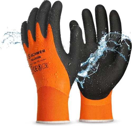 Miniatura 8 de Schwer Guantes de trabajo de invierno 100% impermeables, ANSI A2, resistentes a los cortes, guantes de congelador para clima frío al aire libre