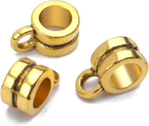 Miniatura 5 de Aylifu Bails Beads, Tibetan Bail Tube Bead Spacer Beads Carrier Hanger Connector Links for European Charm Bracelet Jewelry Making