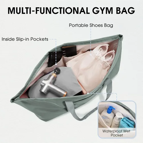 Miniatura 3 de Bolsa grande para esterilla de yoga con compartimento para zapatos y bolsillo impermeable, bolsa de gimnasio para pilates con soporte para esterilla