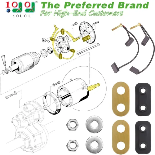 Miniatura 2 de 10L0L Kit de cepillo de motor de carrito de golf para Yamaha G8 G9 G14 G16 y Club Car Electric 1994 en adelante y, carrito de golf eléctrico GE, kit