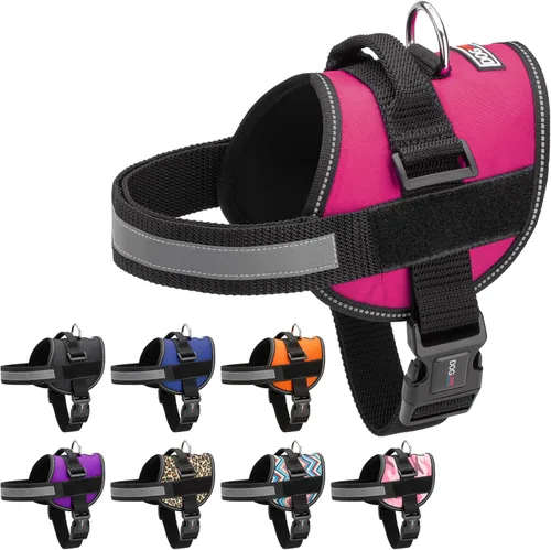Miniatura 21 de Dogline Arnés para perro, chaleco reflectante ajustable sin tirones con asa para caminar, entrenar, transpirable, arnés sin estrangulamiento