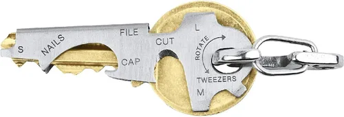 Miniatura 4 de True Utility TU47 Keytool Multifunción Acero Inoxidable Llavero Herramienta Accesorio
