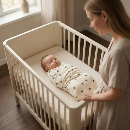 Miniatura 4 de Swaddle - 100% algodón orgánico - Mantas de muselina para recién nacido, 47 x 47 pulgadas (corazones verdes)