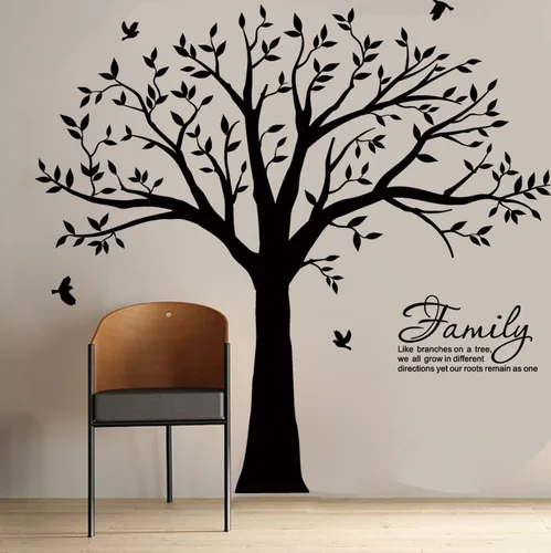 Miniatura 6 de Grant - Calcomanía de pared de árbol genealógico con familia como ramas en un árbol, calcomanía adhesiva con cita para decoración de sala de estar