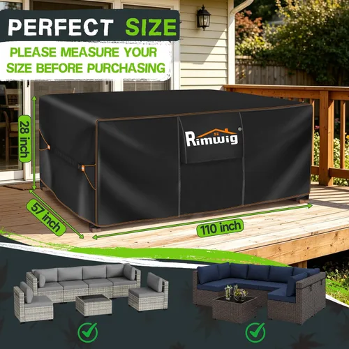 Miniatura 2 de Fundas extragrandes impermeables para juego de muebles de patio, liquidación de fundas para muebles de exterior, fundas para juego de sofá