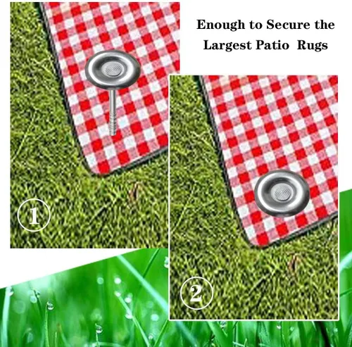 Miniatura 4 de 10 estacas para alfombras de caravana al aire libre, estacas de acero inoxidable en espiral para patio, utilizadas para fijar alfombras, tiendas