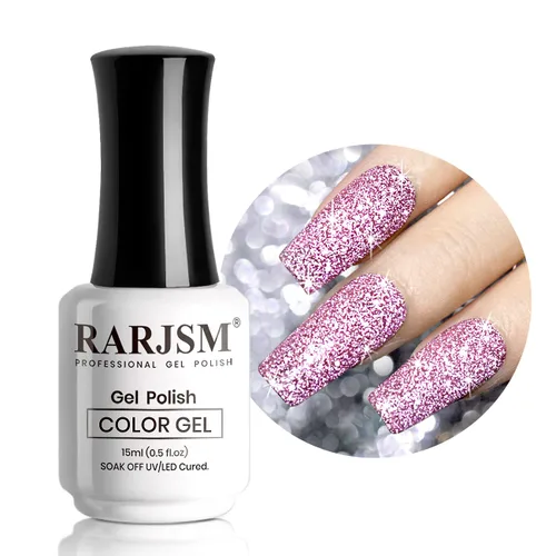 Miniatura 9 de RARJSM Esmalte de uñas de gel con purpurina verde, esmalte de gel reflectante con destellos de purpurina y diamantes, esmalte de uñas de gel