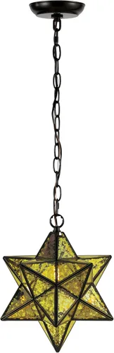 Miniatura 9 de JONATHAN Y Colgante LED de estrella morava de bronce aceitado de 12 pulgadas, linterna colgante de metal con vidrio transparente para isla de Bronce